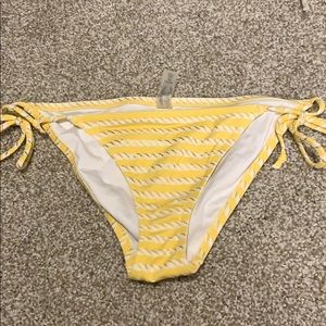 VS yellow/white/gold stripe string bikini bottoms